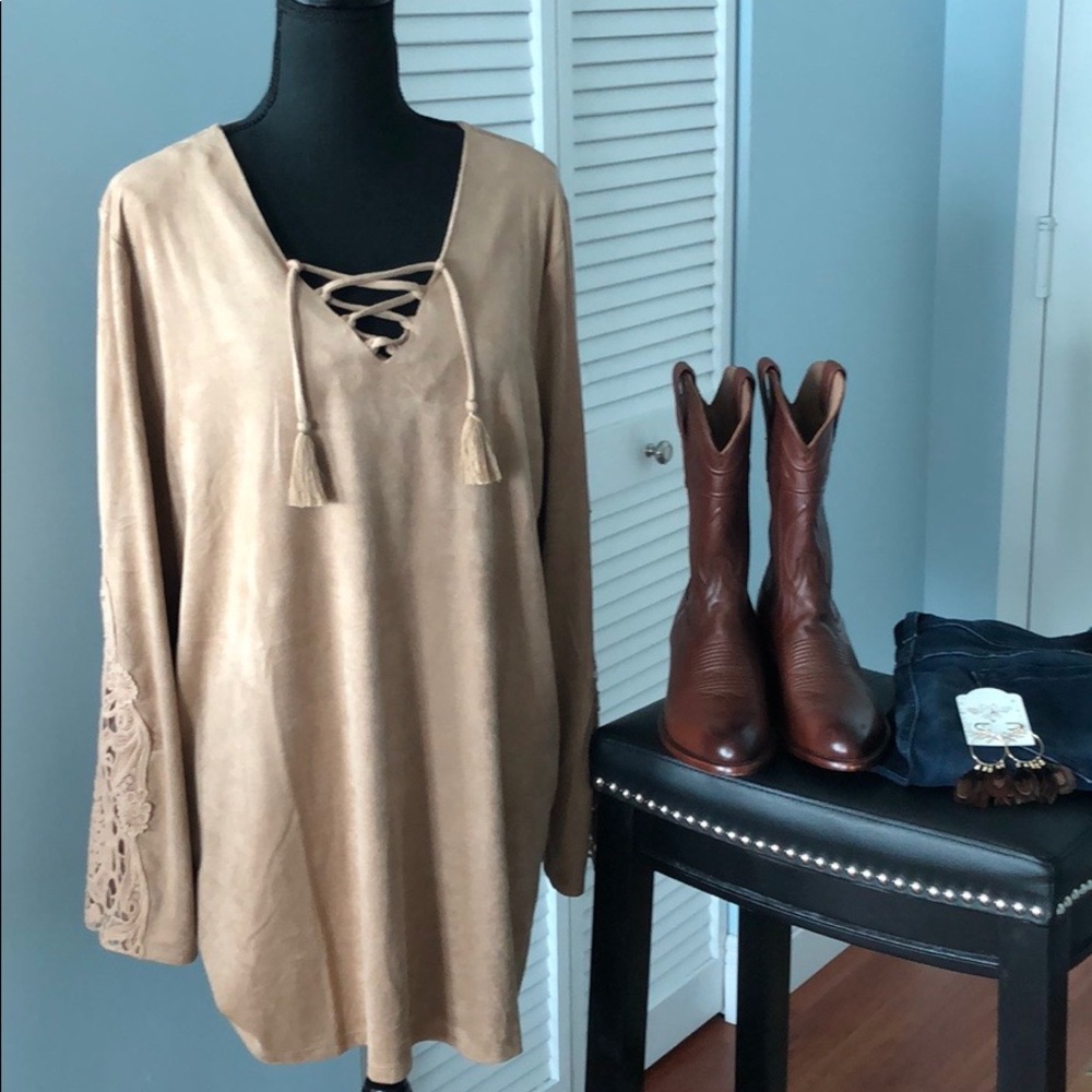 Style & Co Faux Suede Tunic